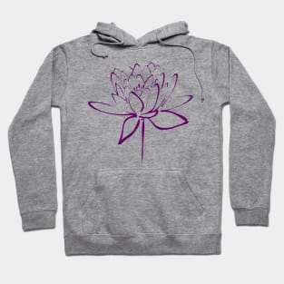 Purple Lotus Calligraphy Hoodie